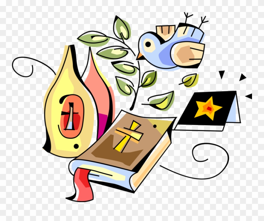 Vector Illustration Of Christian Religion Holy Bible - Illustration Clipart