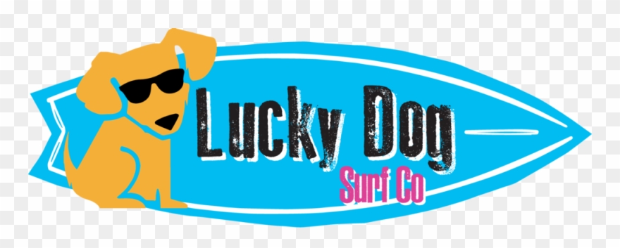 Lucky Dog Logo Horizontal Blue - Lucky Dog Surf Co Clipart