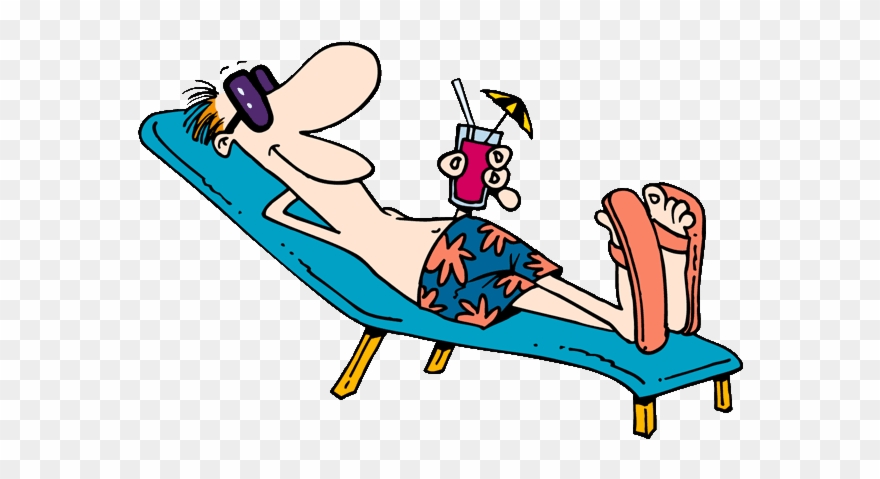 Sun Bathing Cartoon Clipart