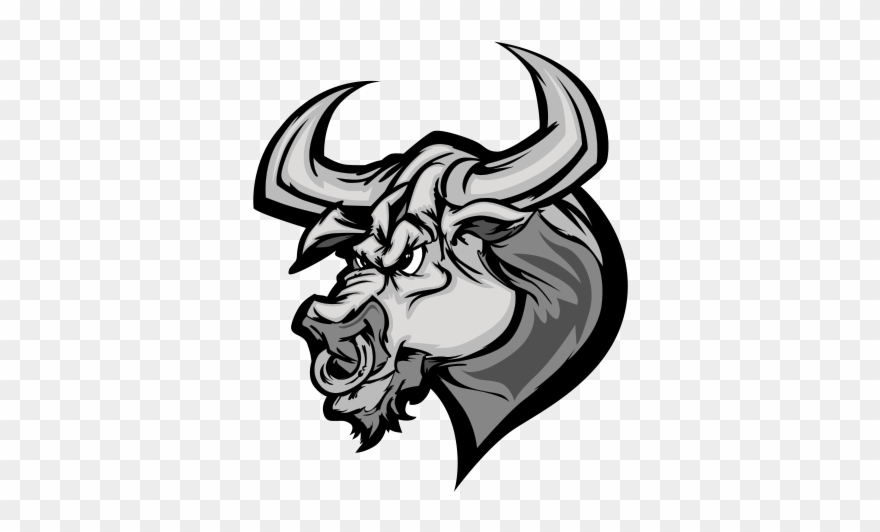 Texas English Bull Clip Art - Black And White Maverick Bull Cartoon - Png Download