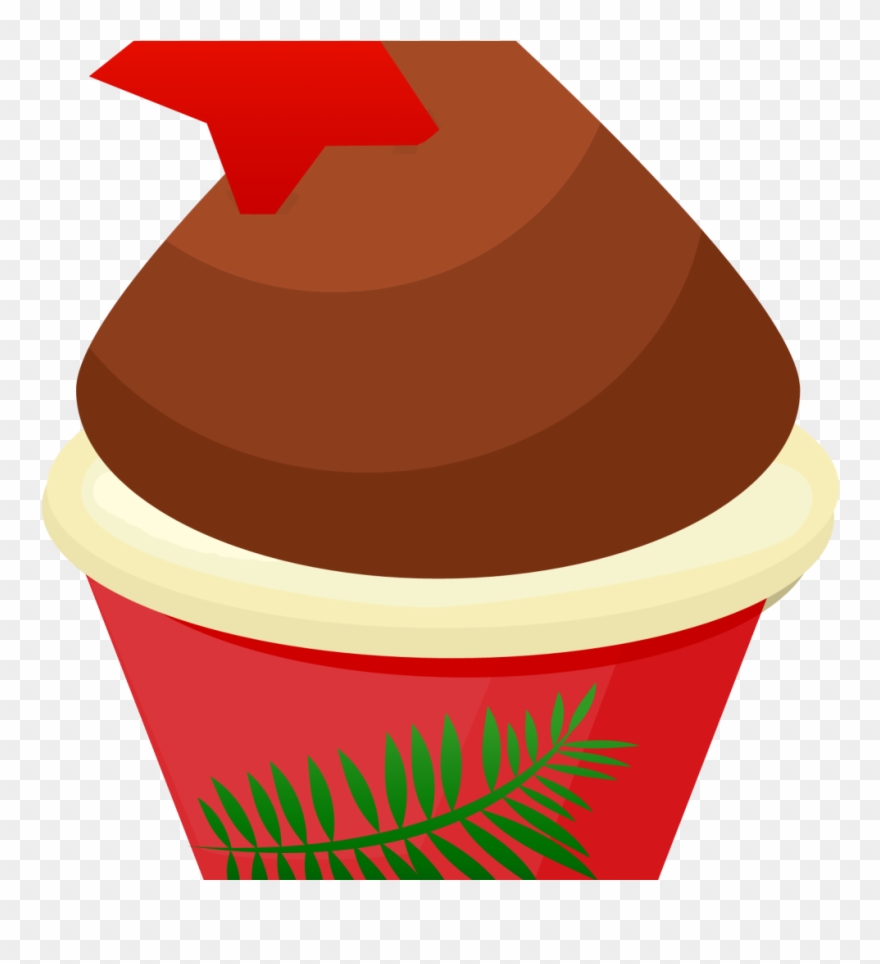 Cupcakes Clipart Christmas - Christmas Cupcake Clipart With Transparent Background - Png Download