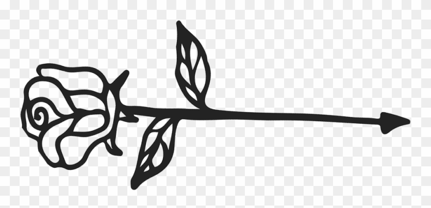 Arrow With Rose Rubber Stamp - Calligraphy Arrow Line Png Clipart