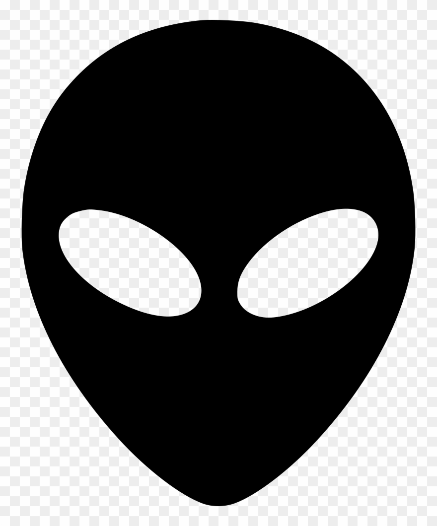 Alien Icon - Black Alien Face Clipart