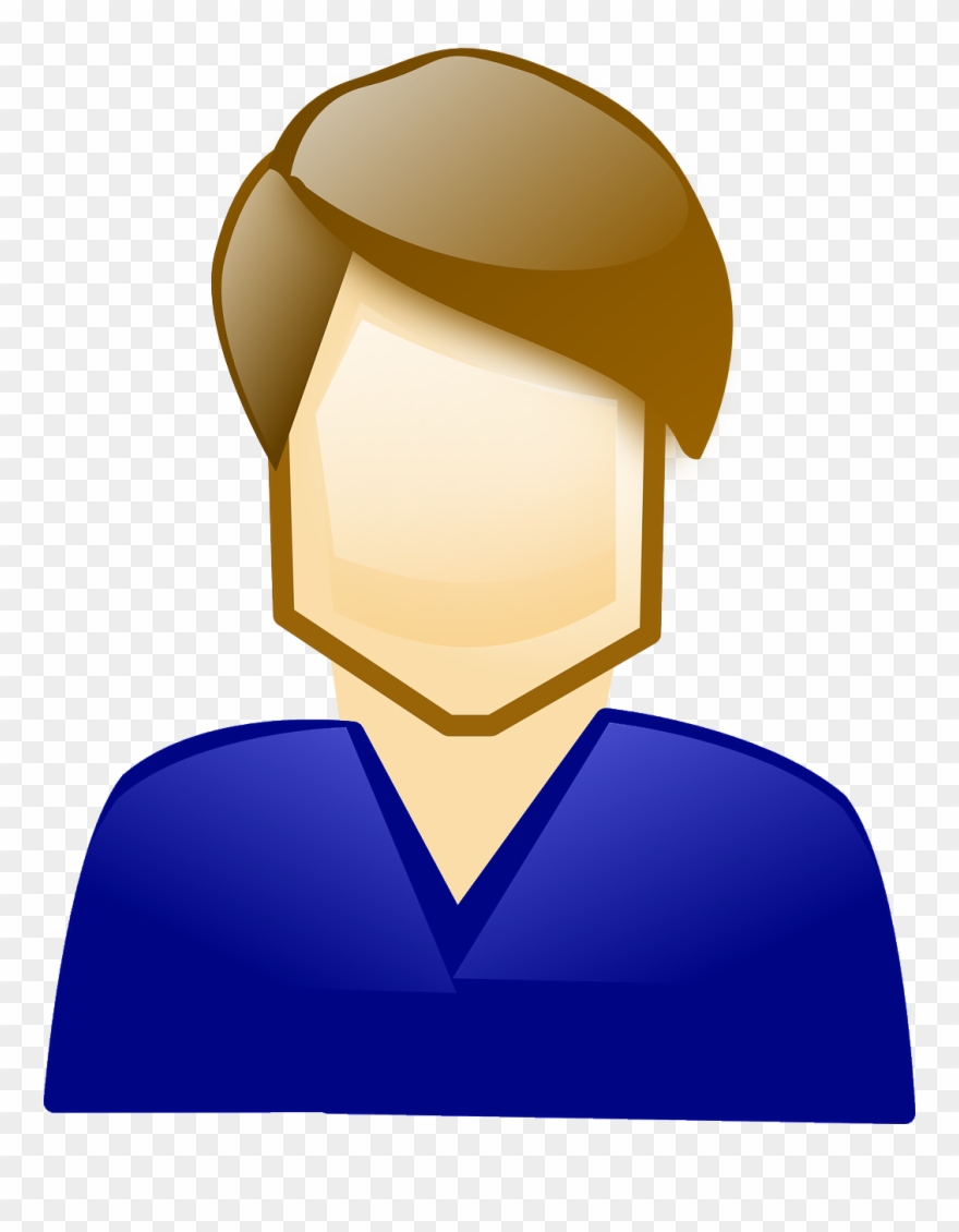Man With Blue Shirt - Clip Art - Png Download
