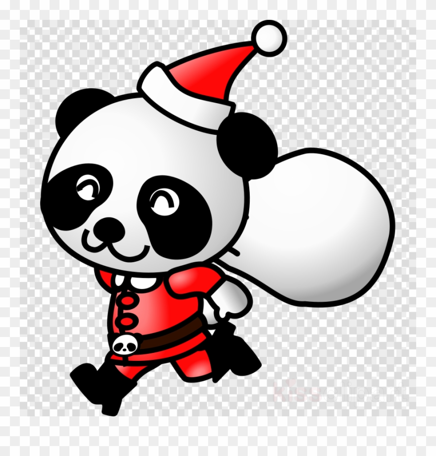 Panda Santa Clipart Giant Panda Santa Claus Clip Art - Santa Panda - Png Download