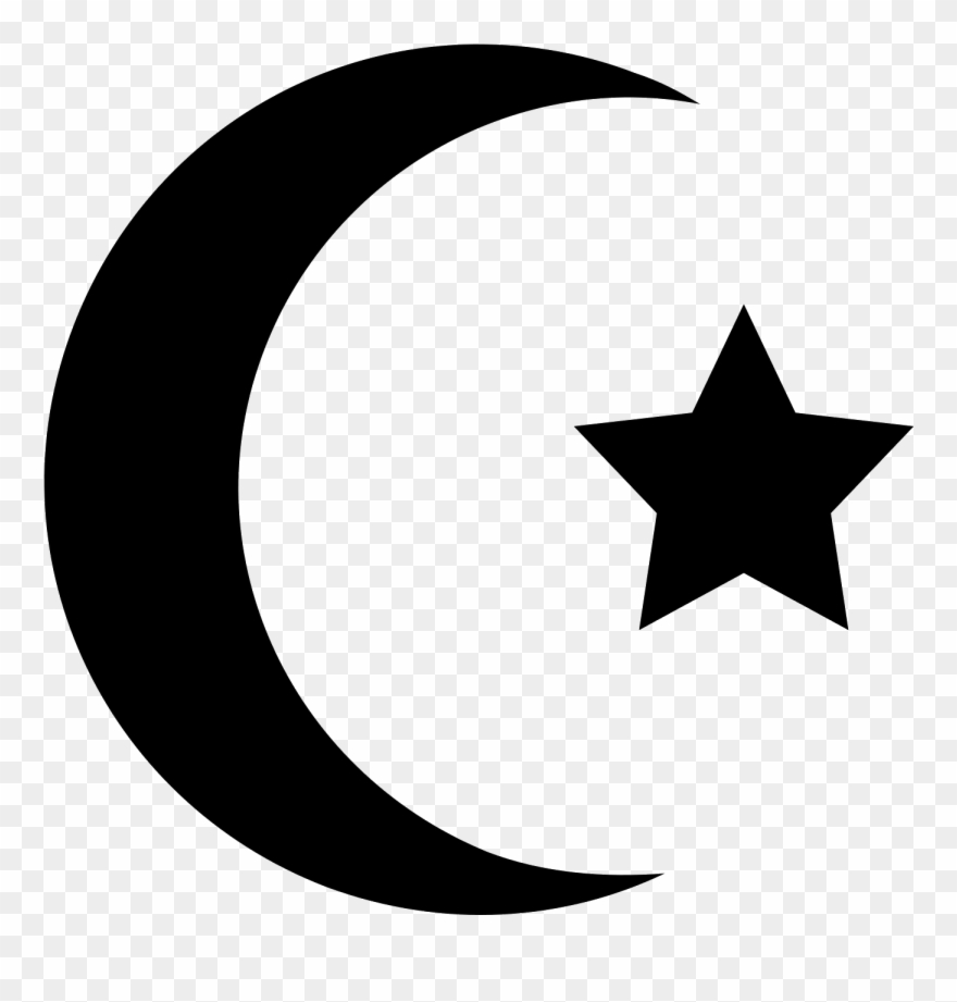 Moon Star Icon - Ay Yıldız Siyah Beyaz Clipart