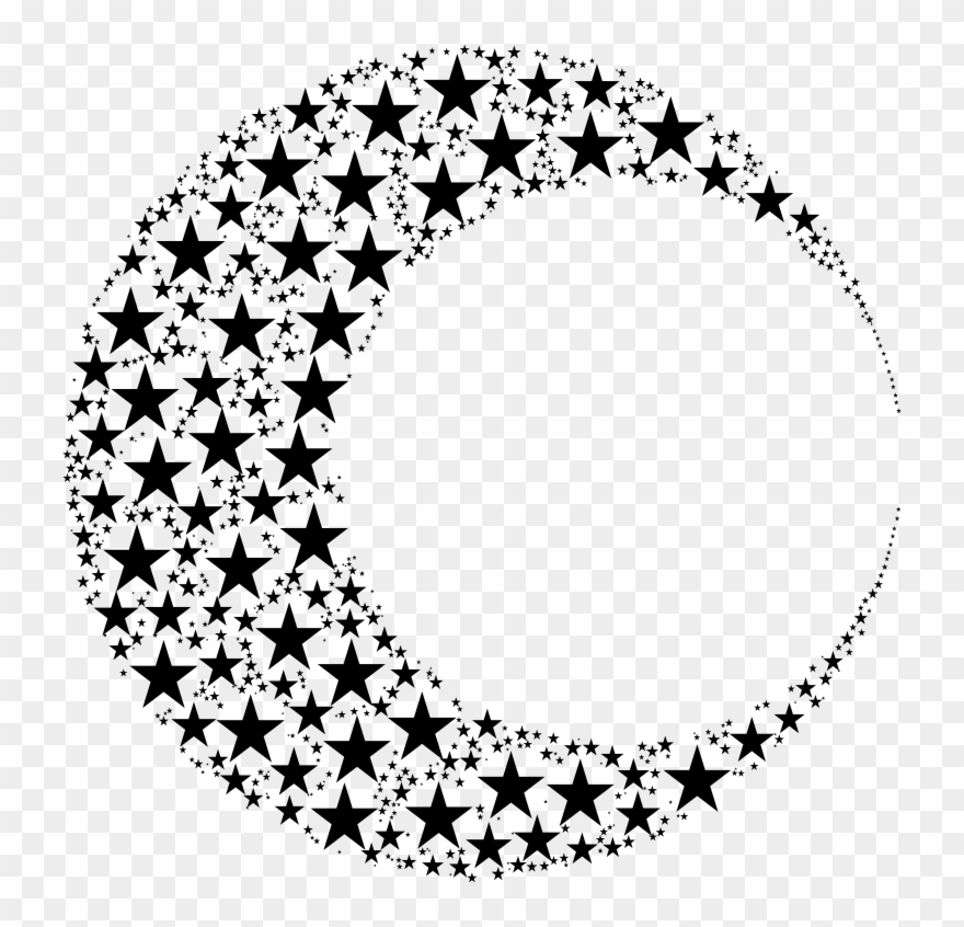Clipart - Crescent Moon Of Stars - Png Download