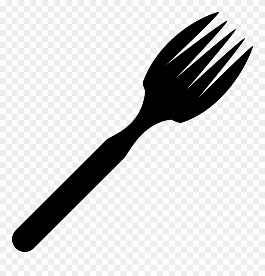 Clip Royalty Free Fork Eating Tool Silhouette In Diagonal - Png Download