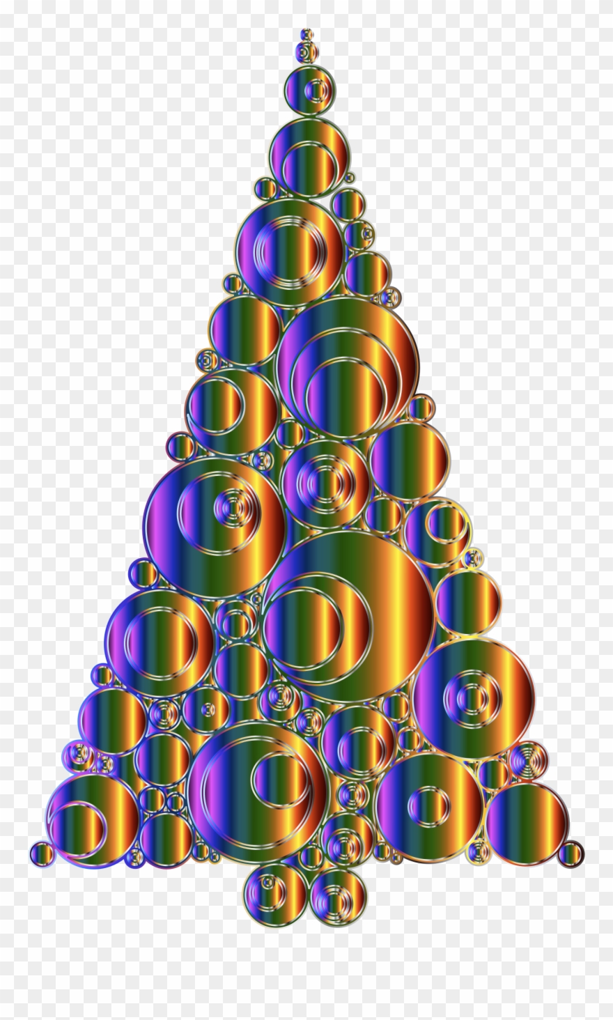 Colorful Abstract Circles Christmas Tree 6 Variation - Christmas Tree Png Transparent Clipart