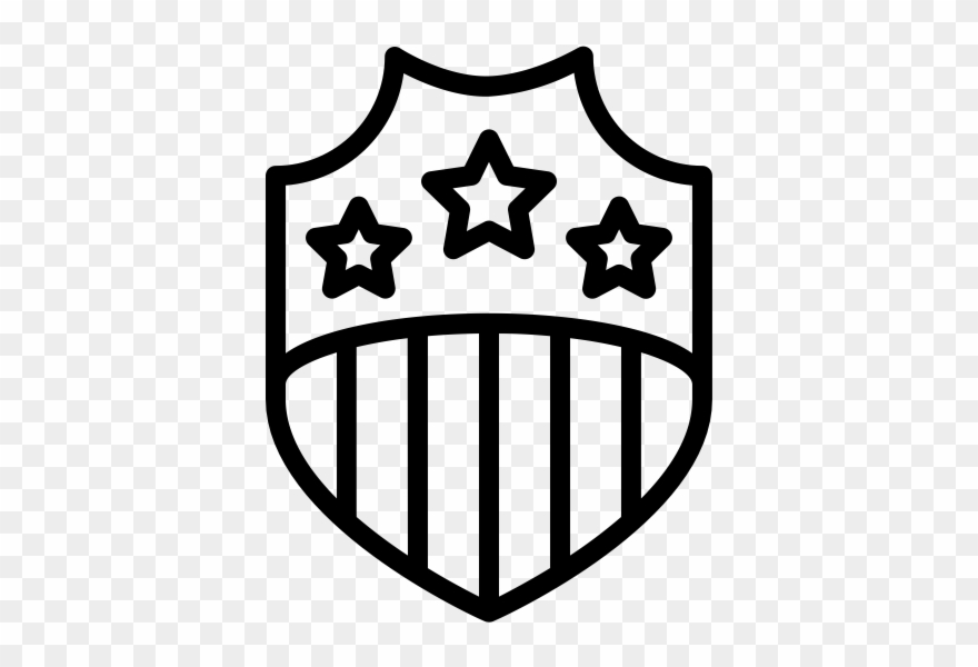 Shield Rubber Stamp - Black And White Emojis Star Clipart