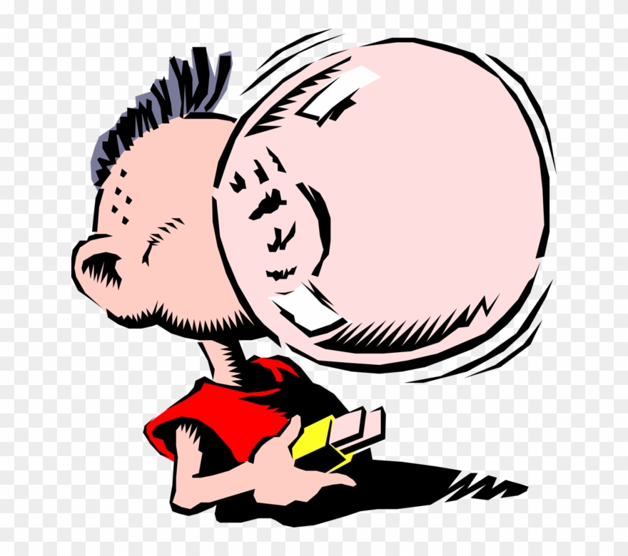 Vector Illustration Of Boy Blows Bubble With Chewing Clipart