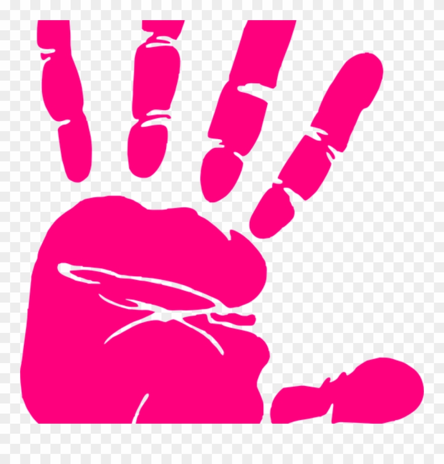 Free Handprint Clipart Hand Print Pink Free Vector - Gambar Telapak Tangan Vektor - Png Download