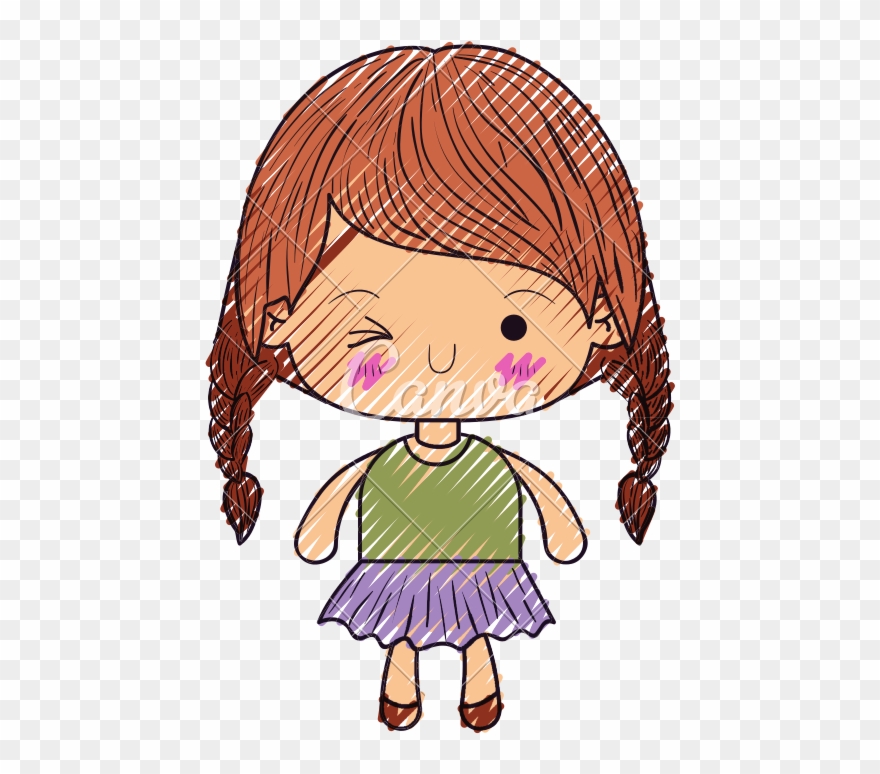 Braided Icons By Canva - Niña Sonriendo Kawaii Clipart