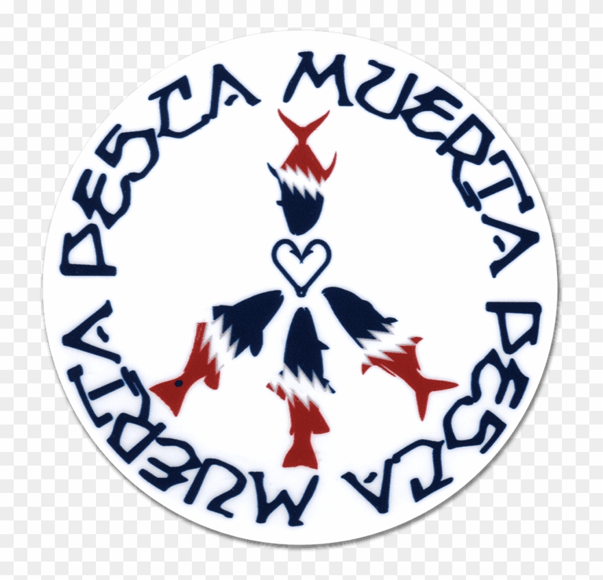 Pesca Muerta Peace Love Pesca Decal - Vinyl Peace Clipart