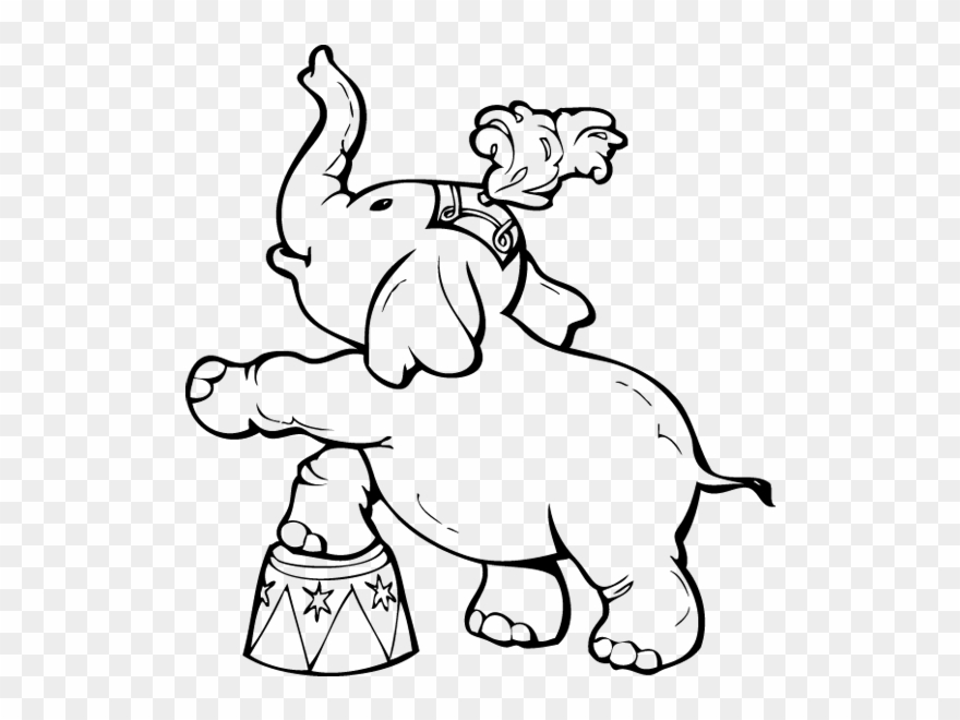 Circus Elephant Coloring Page Clipart
