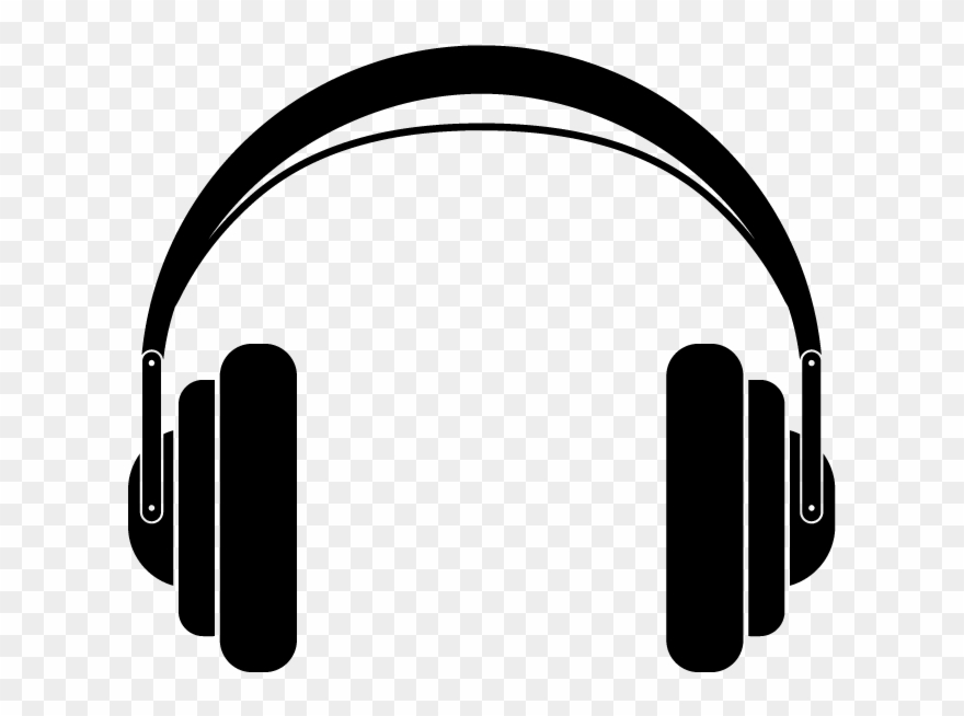 Vinilo Cascos Macbook - Black And White Headphones Clip Art - Png Download