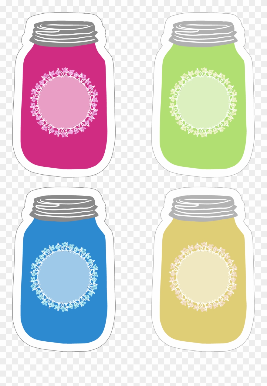 Colorful Mason Jar Tag Collection Free Printable - Mason Jar Tag Clipart