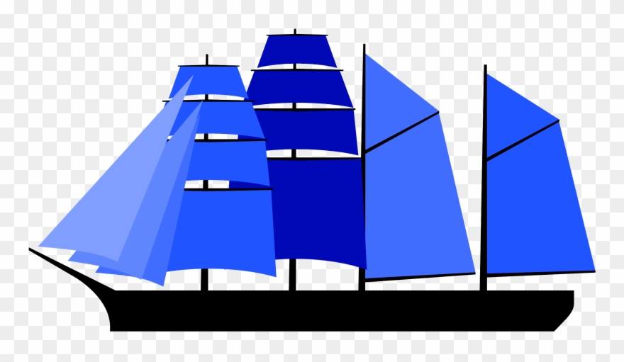 4-masted Jackass Bark - Jackass-barque Clipart