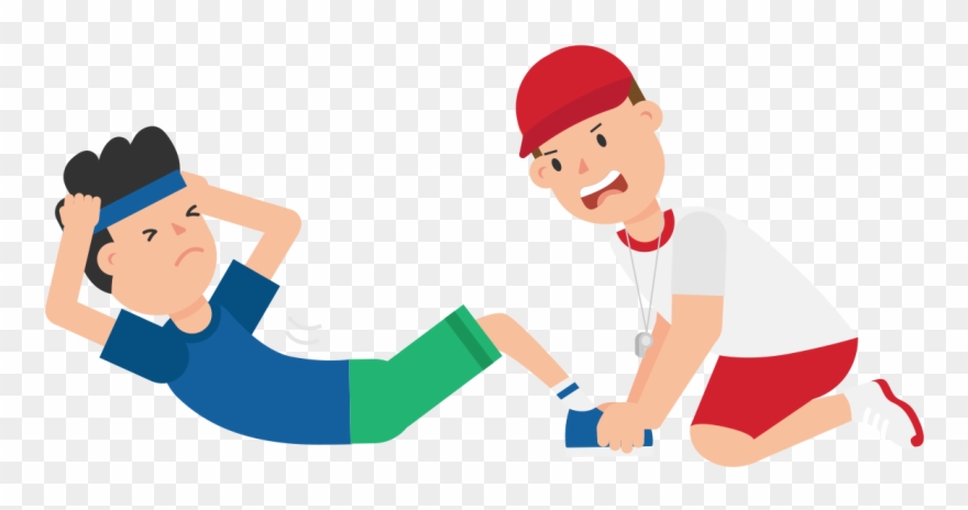 Open - Cartoon Doing Sit Ups Clipart