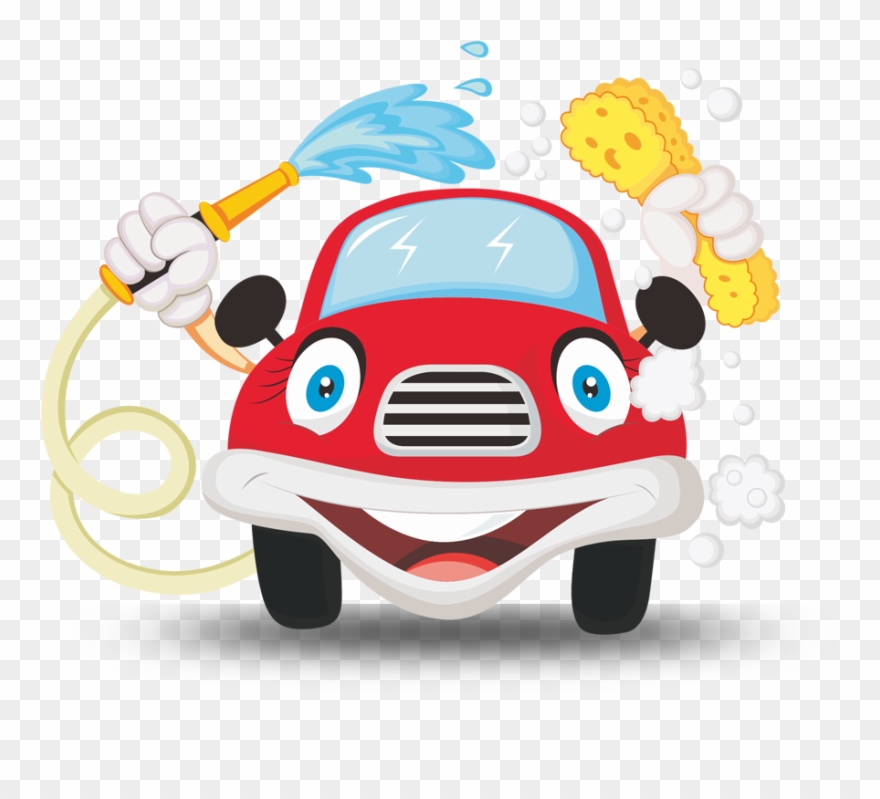 A Waterless Car Wash - Car Wash Cartoon Clipart