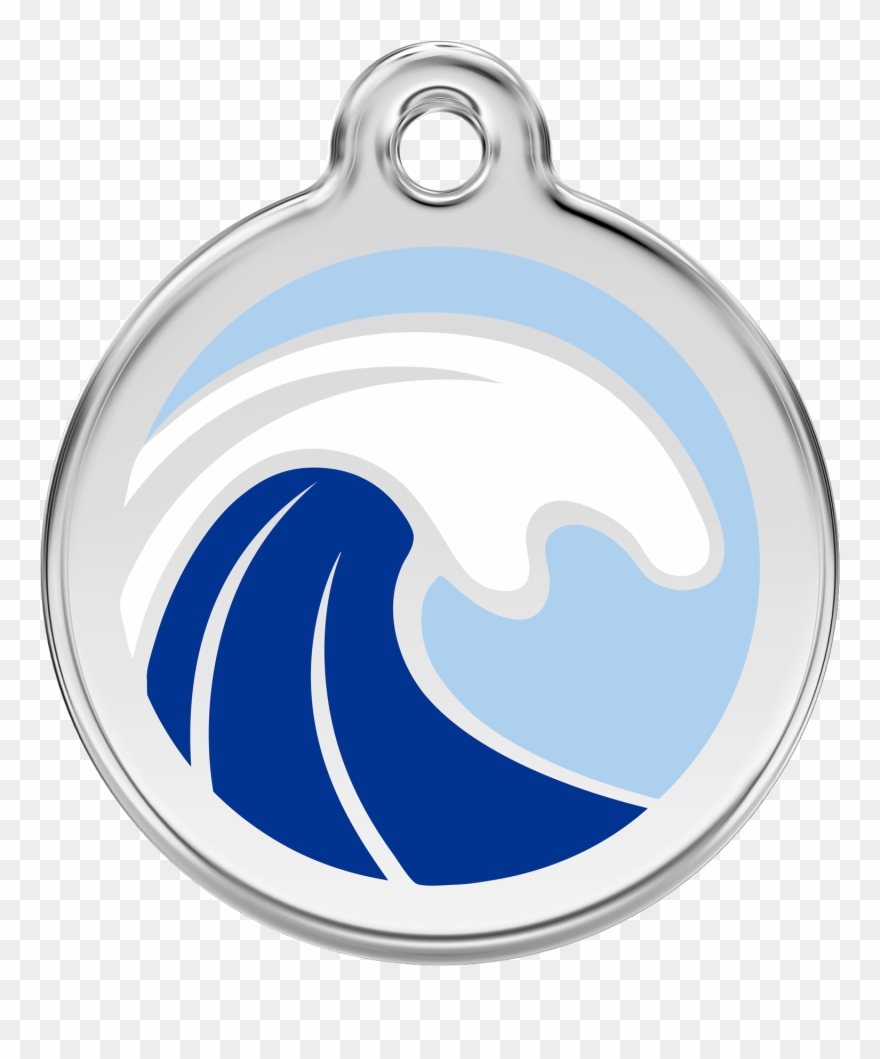 Wave - Red Dingo Tribal Fish Pet Id Dog Tags In Stainless Clipart