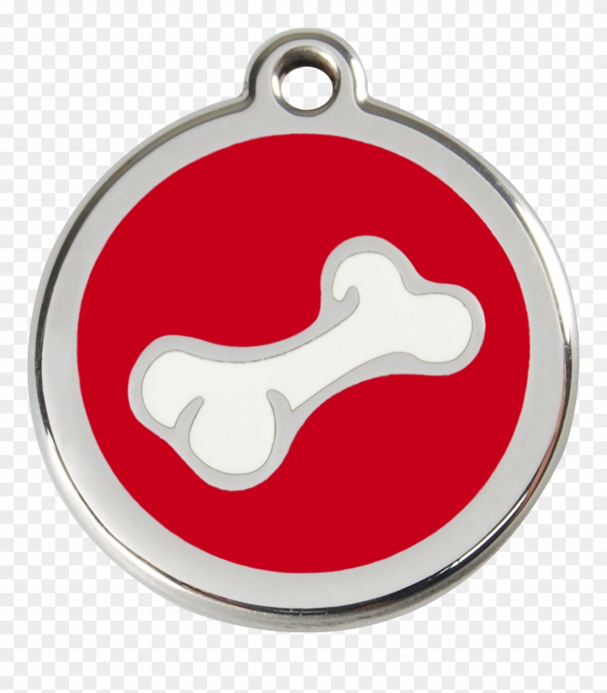 Clip Tag Steel Jpg Freeuse Library - Red Dingo Bone Diagonal Pet Id Tag - Red - Png Download