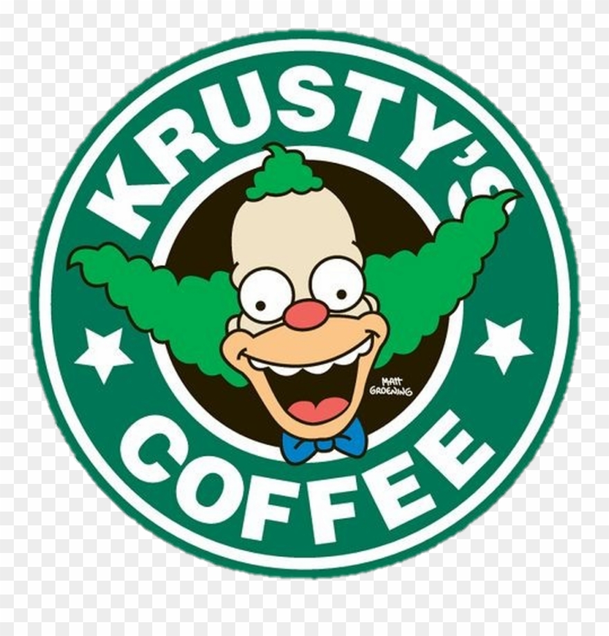 Aesthetic Tumblr Simpson Krustyband Krusty Starbucks - Krusty Coffee Clipart