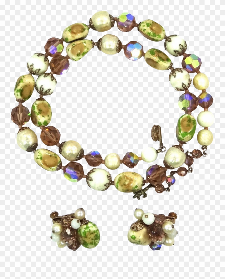 Vendome Art Glass 25 Quot Necklace Matching Earrings - Crystal Clipart