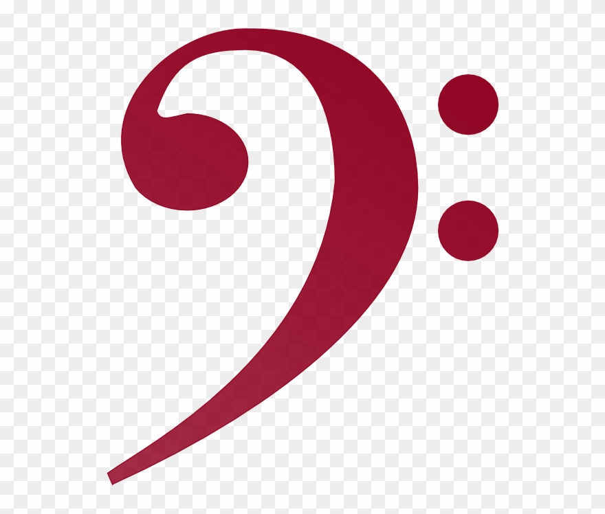 Mauve, Burgundy, Cherries - Musical Sign Bass Clef Clipart
