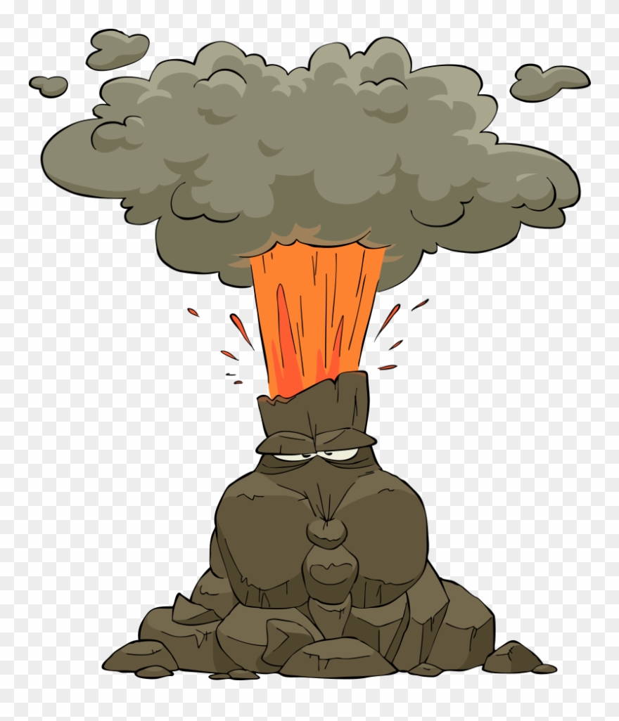 Clip Art Black And White Download Eruption At Getdrawings - Cartoon Volcano Eruption - Png Download