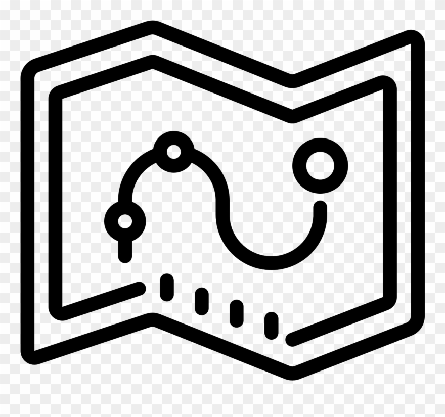Waypoint Map Icon - Map Line Icon Clipart