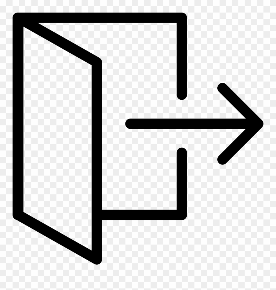 Thin Logout Exit Door Comments - Attrition Icon Clipart
