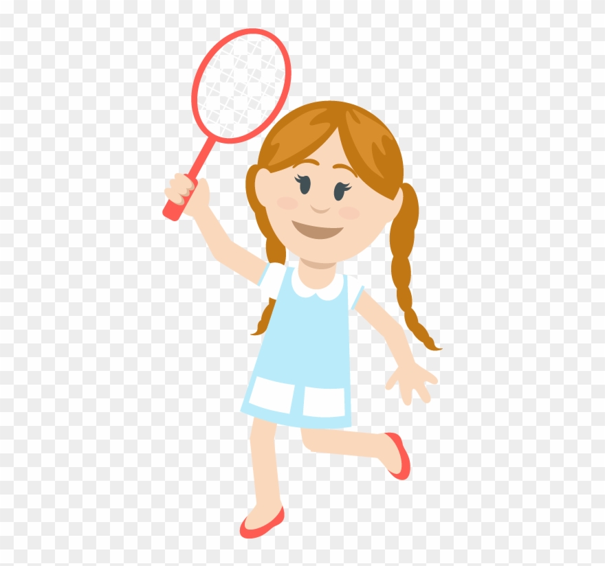 Clipart Royalty Free Girl Badminton Clip Art Transprent - Vector Graphics - Png Download