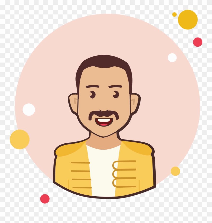 Freddie Mercury Icon - Illustration Clipart