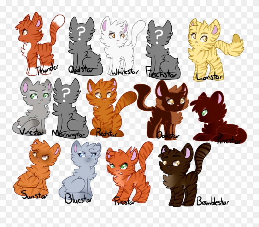 Thunderclan Leaders In Order Clipart