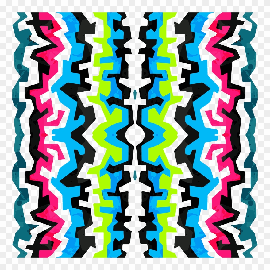 Funky Modern Graffiti Bright Color Design Wallpaper - Trace: 01 Clipart