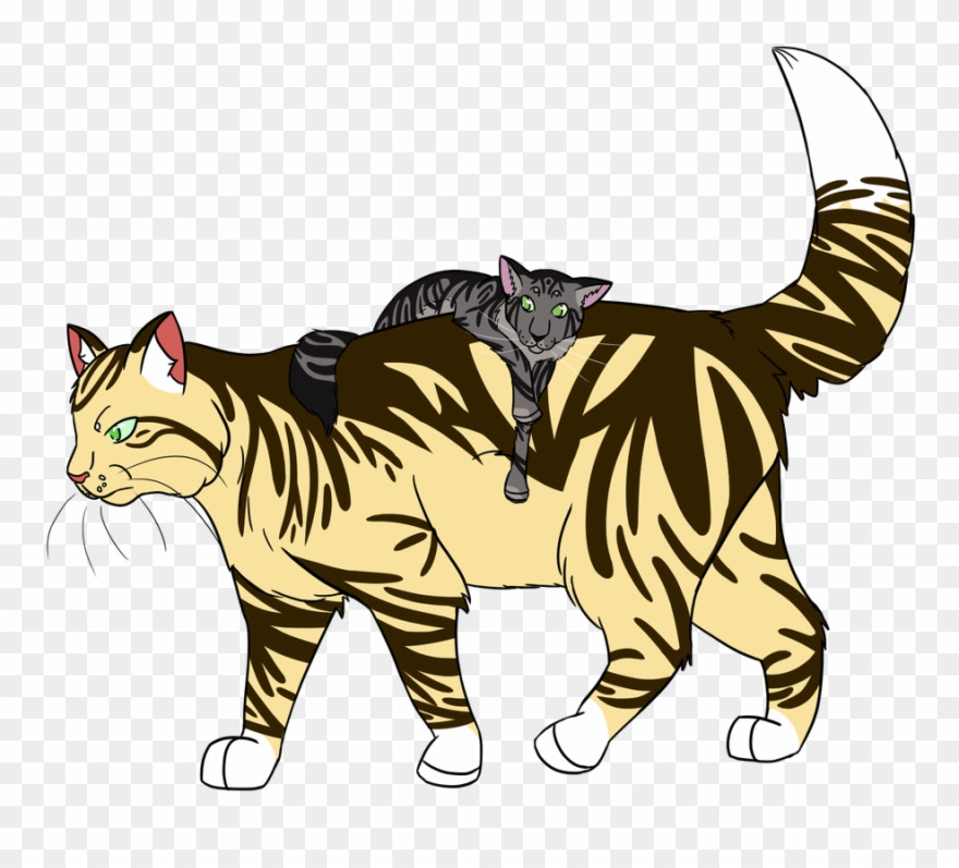 "loner Nettle Riding On The Back Of Shadowclan Warrior - Domestic Short-haired Cat Clipart