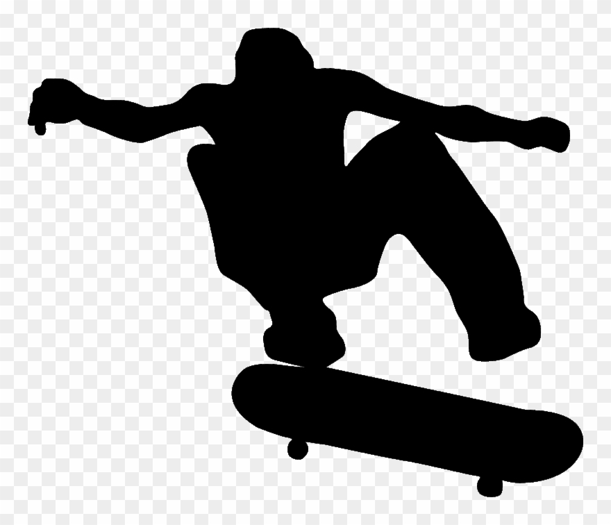 New Pictures 2018 Sports Clipart Transparent Background - Skateboarder Silhouette Clip Art - Png Download