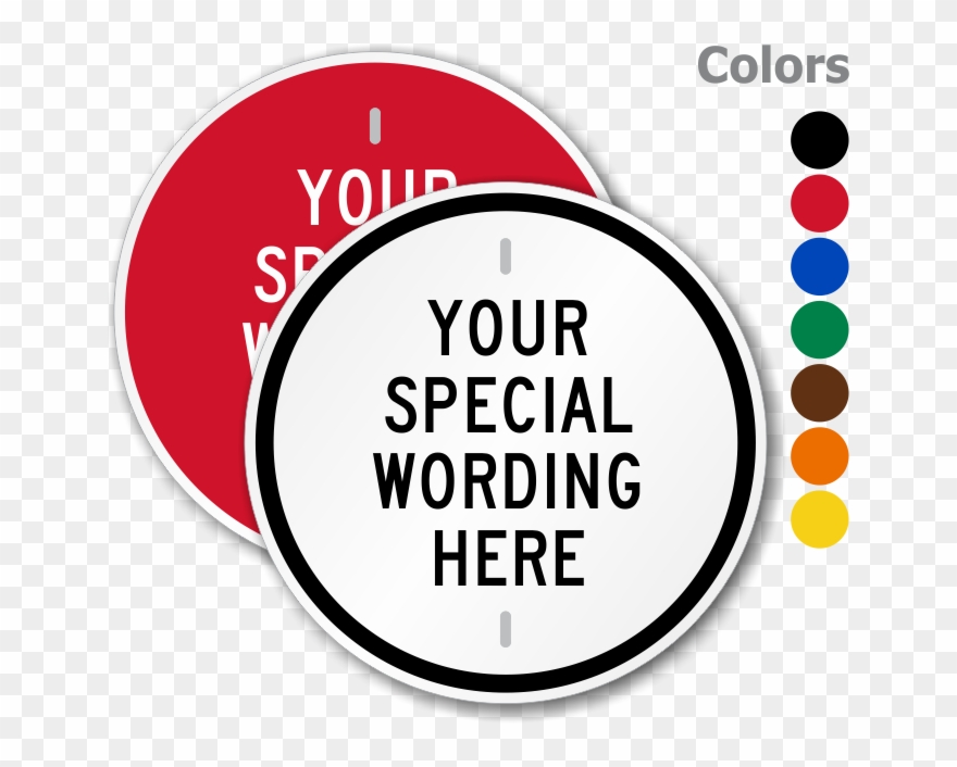 Circular Sign With Custom Wording - Diamond Road Sign Template Clipart