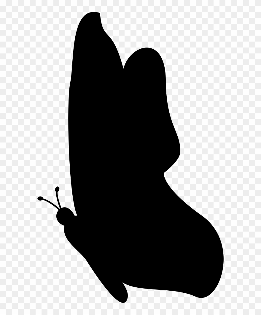 Butterfly Side View Black Silhouette Shape Comments - Butterfly Side Silhouette Clipart