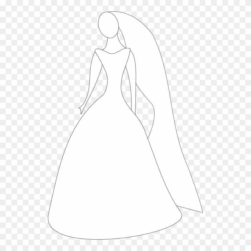 Medium Image - Transparent Cartoon Wedding Dress Clipart