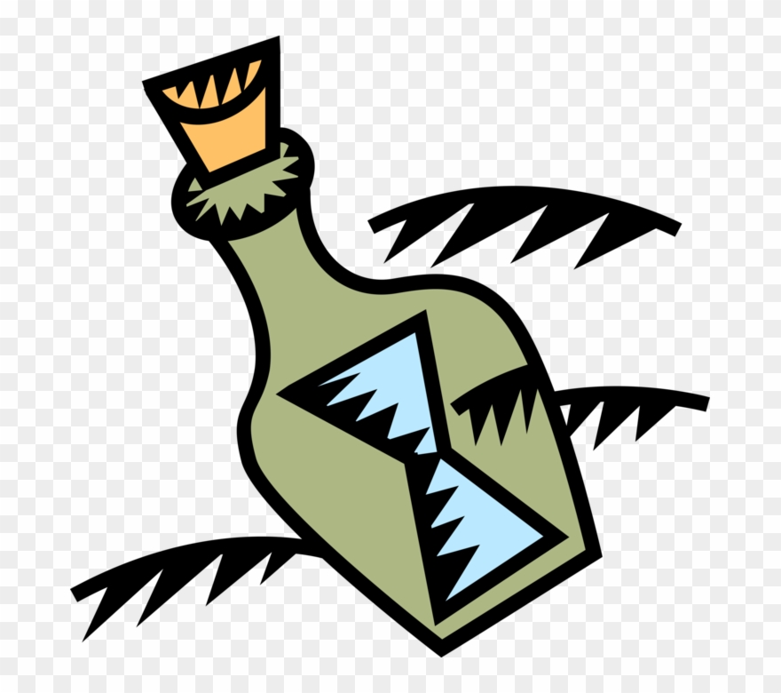 Vector Illustration Of Message In Bottle Metaphor Of Clipart