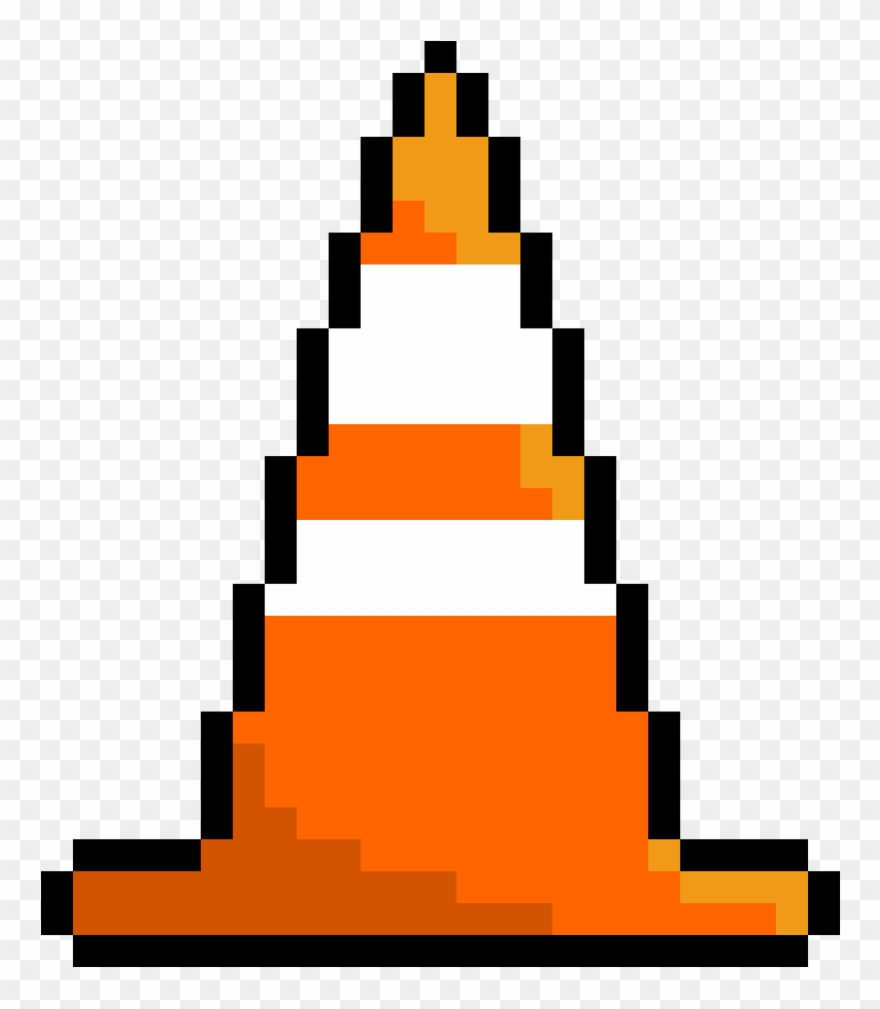 Traffic Cone - Spaceship Pixel Art Png Clipart