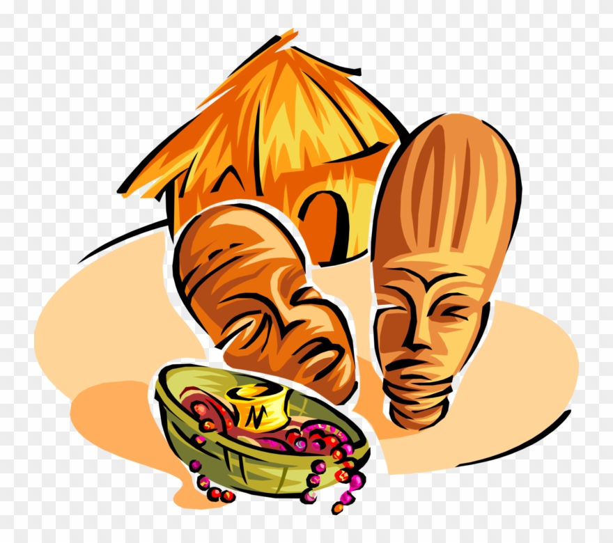 Vector Illustration Of African Indigenous Warrior Tribal - African Symbols Clipart