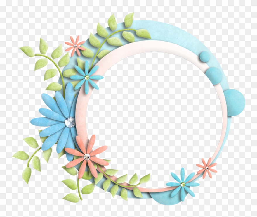 Floral Frame Transparent Background - Transparent Background Circle Frame Png Clipart