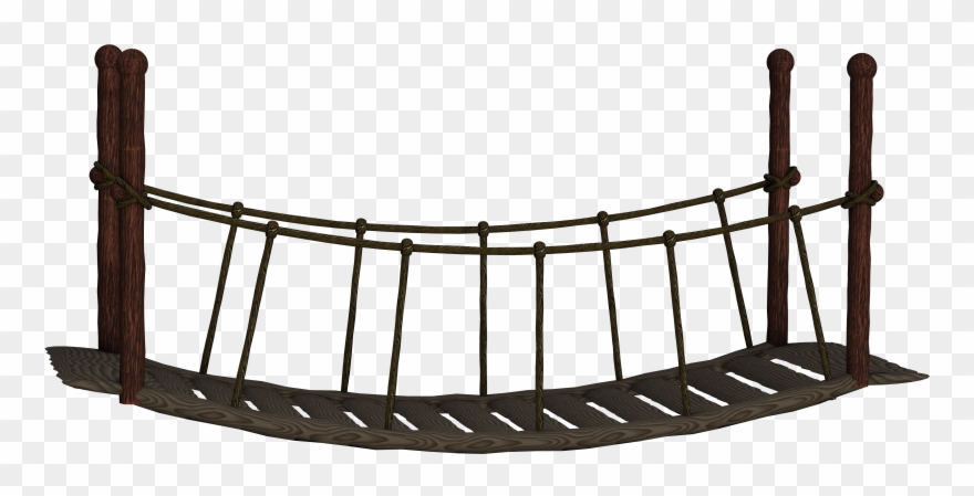 Yükle Ftestickers Bridge Swingingbridge - Silhouette Bridge Png Clipart