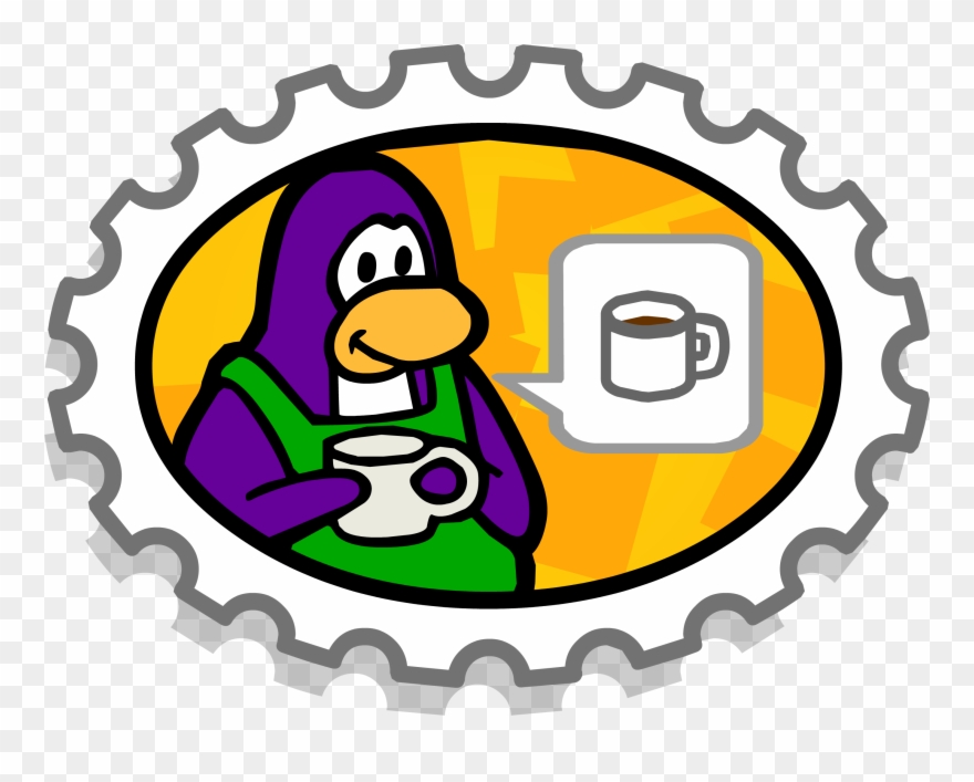 Club Clipart Coffee Meeting - Club Penguin Stamps - Png Download
