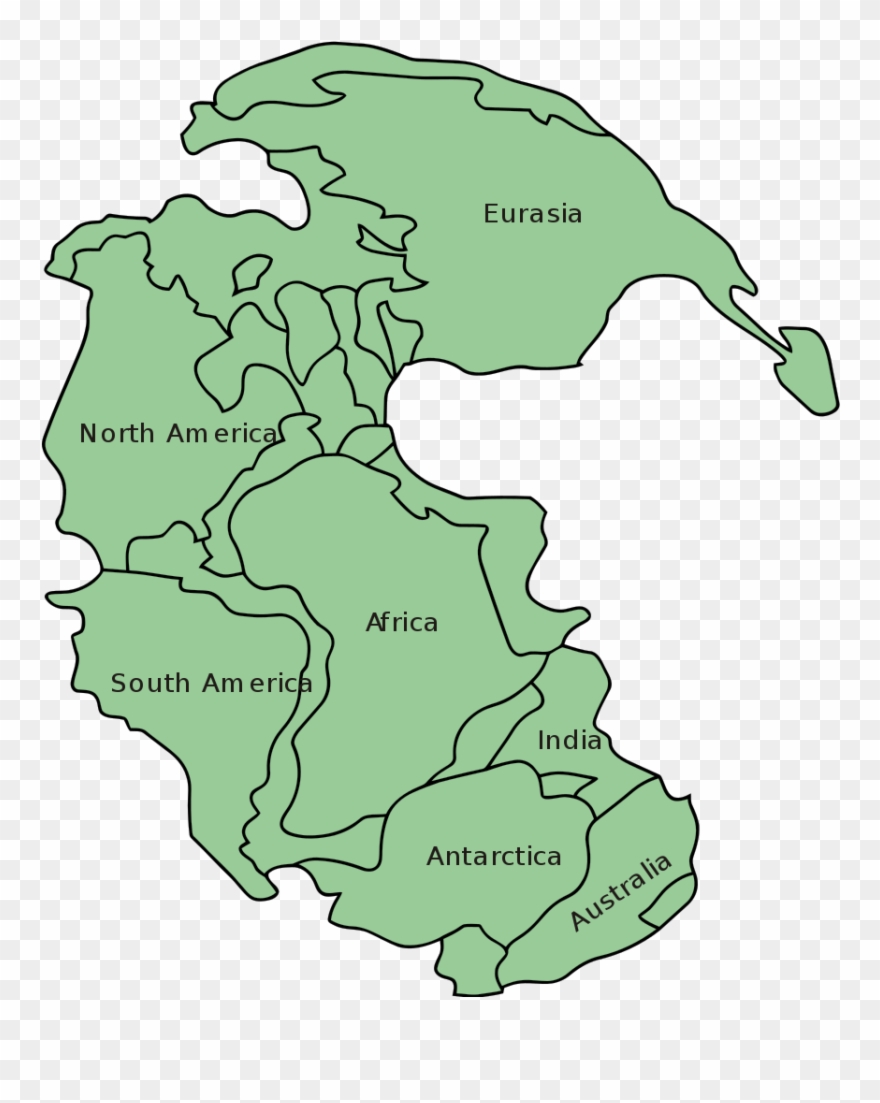 815px-pangaea Continents - Svg - Easy To Draw Pangea Clipart