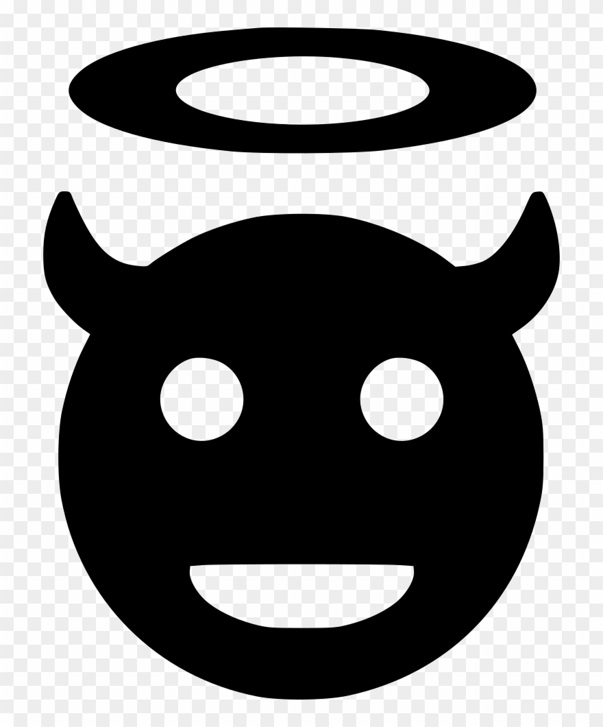 Angel Smile God Hell Svg Png Icon - Carita De Angel Y Diablo Clipart