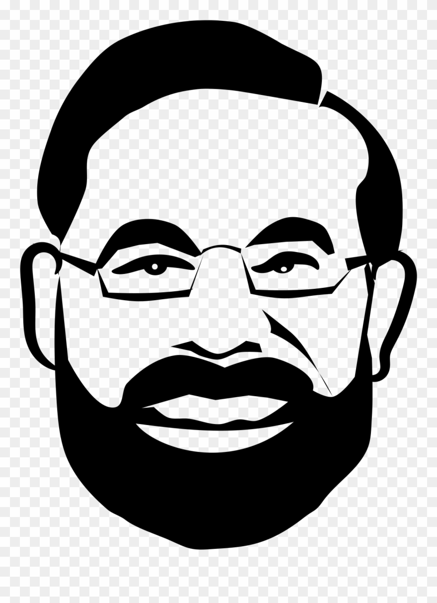 Big Image - Narendra Modi Black And White Clipart